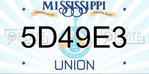 5D49E3 Mississippi License Plate