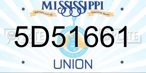 5D51661 Mississippi License Plate