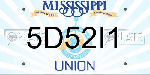 5D52I1 Mississippi License Plate
