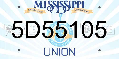 5D55105 Mississippi License Plate
