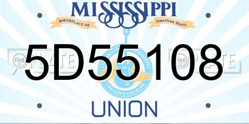 5D55108 Mississippi License Plate