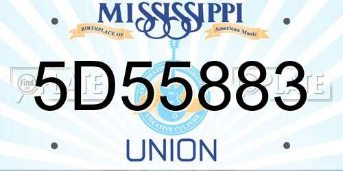 5D55883 Mississippi License Plate