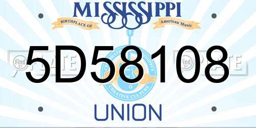 5D58108 Mississippi License Plate