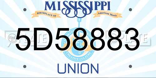 5D58883 Mississippi License Plate