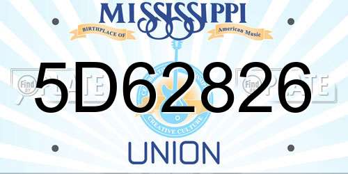 5D62826 Mississippi License Plate