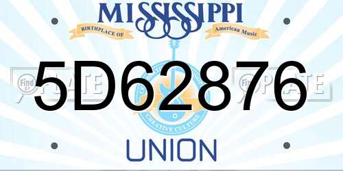 5D62876 Mississippi License Plate