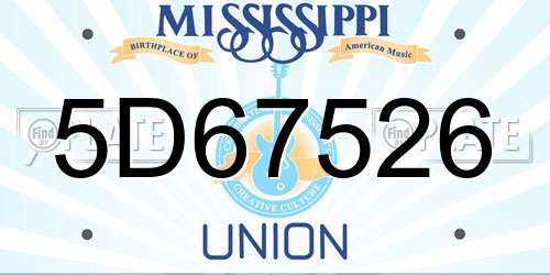 5D67526 Mississippi License Plate