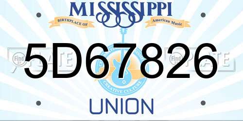 5D67826 Mississippi License Plate