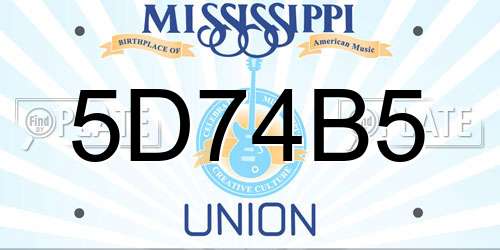 5D74B5 Mississippi License Plate