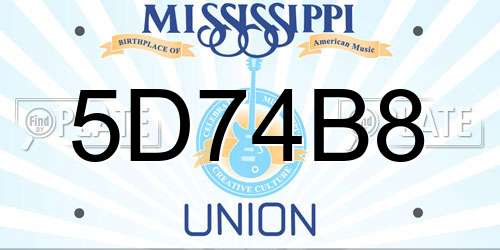 5D74B8 Mississippi License Plate