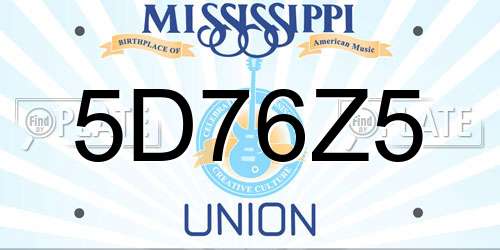 5D76Z5 Mississippi License Plate