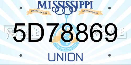 5D78869 Mississippi License Plate