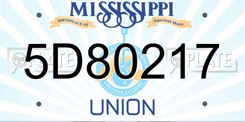 5D80217 Mississippi License Plate