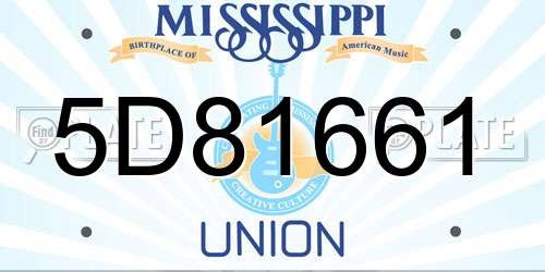 5D81661 Mississippi License Plate