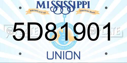 5D81901 Mississippi License Plate