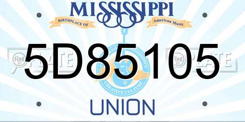 5D85105 Mississippi License Plate