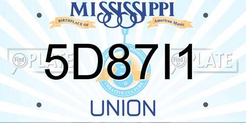 5D87I1 Mississippi License Plate