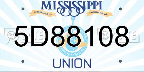 5D88108 Mississippi License Plate
