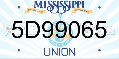 5D99065 Mississippi License Plate