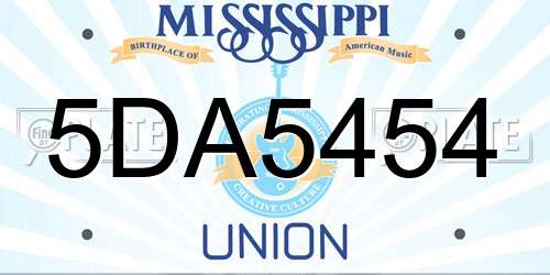 5DA5454 Mississippi License Plate