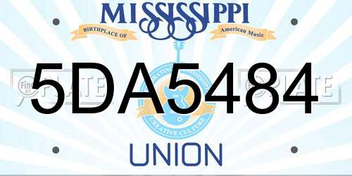 5DA5484 Mississippi License Plate