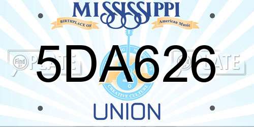 5DA626 Mississippi License Plate