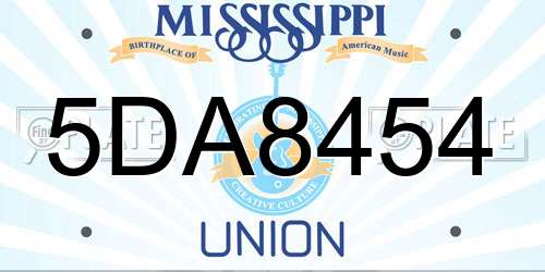 5DA8454 Mississippi License Plate
