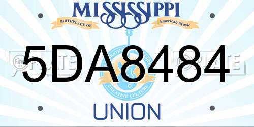 5DA8484 Mississippi License Plate
