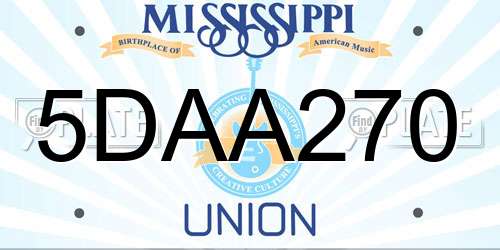 5DAA270 Mississippi License Plate