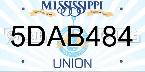 5DAB484 Mississippi License Plate
