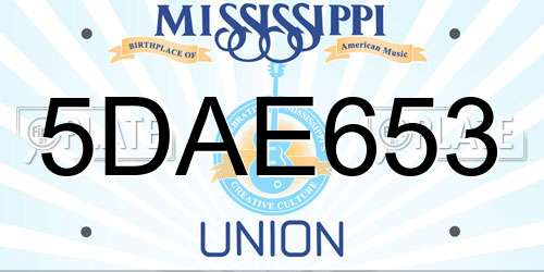5DAE653 Mississippi License Plate