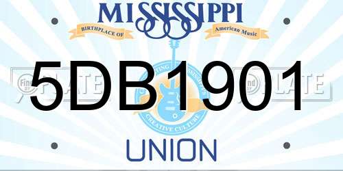 5DB1901 Mississippi License Plate