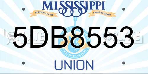 5DB8553 Mississippi License Plate