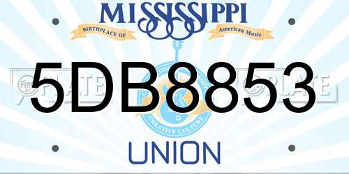 5DB8853 Mississippi License Plate