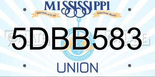 5DBB583 Mississippi License Plate