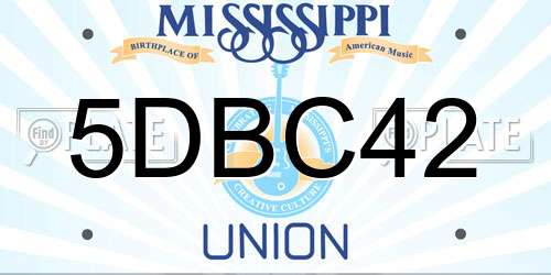 5DBC42 Mississippi License Plate