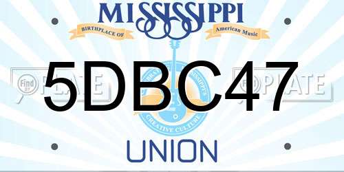 5DBC47 Mississippi License Plate