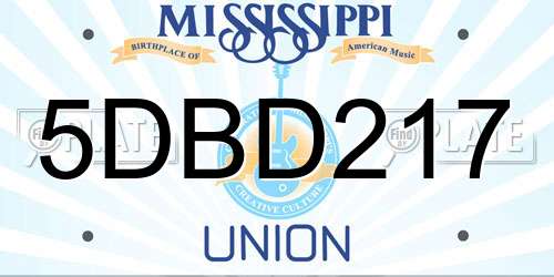 5DBD217 Mississippi License Plate