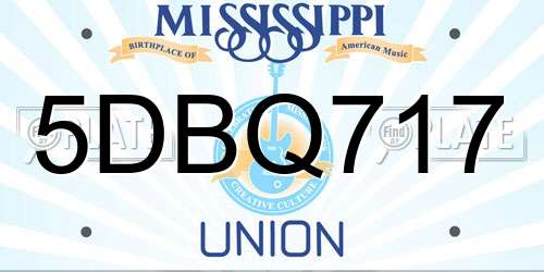 5DBQ717 Mississippi License Plate