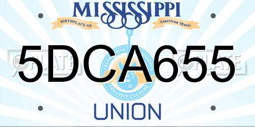 5DCA655 Mississippi License Plate