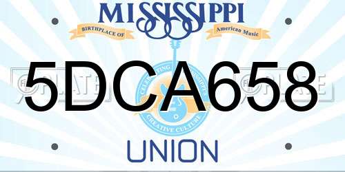5DCA658 Mississippi License Plate