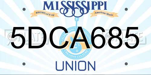 5DCA685 Mississippi License Plate