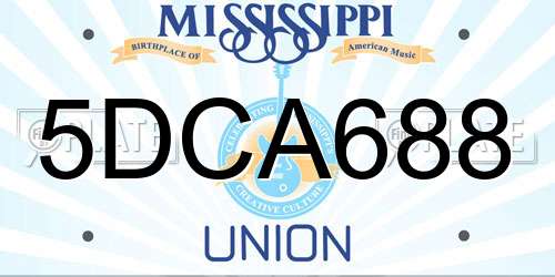 5DCA688 Mississippi License Plate