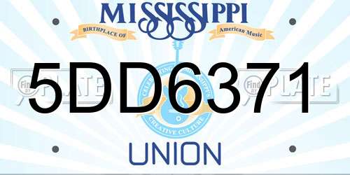 5DD6371 Mississippi License Plate