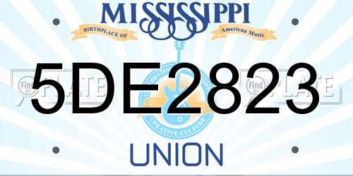 5DE2823 Mississippi License Plate