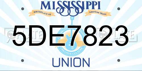 5DE7823 Mississippi License Plate