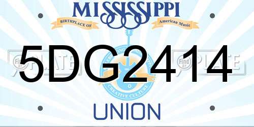 5DG2414 Mississippi License Plate