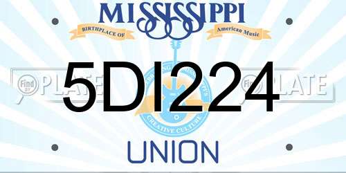 5DI224 Mississippi License Plate