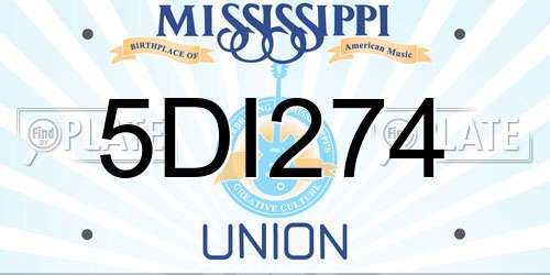 5DI274 Mississippi License Plate