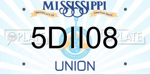 5DII08 Mississippi License Plate